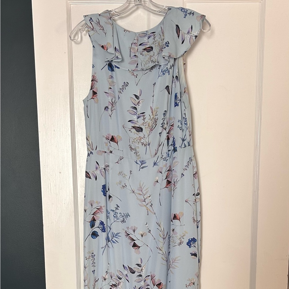 Banana Republic Light Blue Floral High-Low Dress - Picture 3 of 5